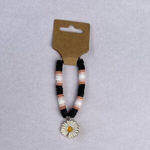 Homemade Daisy Charm Beaded Bracelet